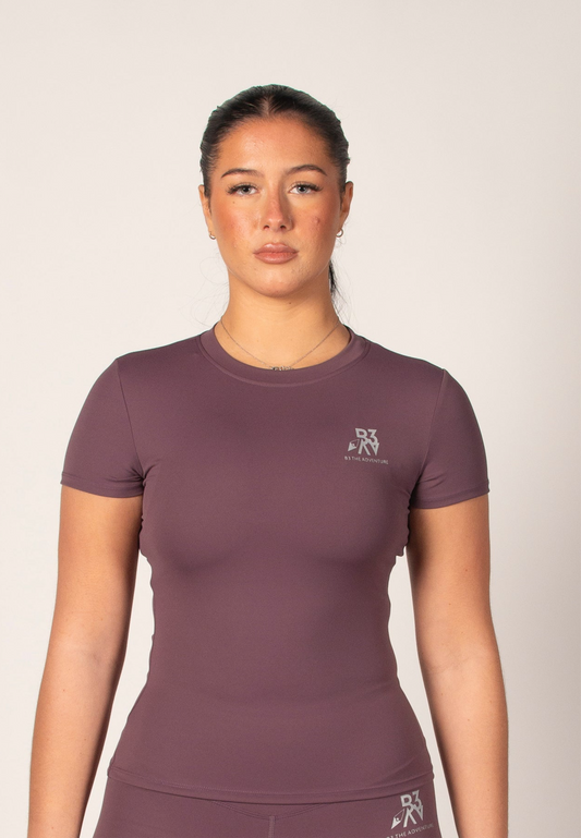 Women's Journey Mauve Gym Yoga Short Sleeve Top