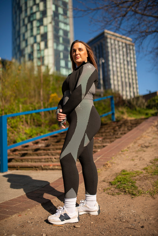 Women's Element.1 Crop Full Zip Black/Grey Jacket