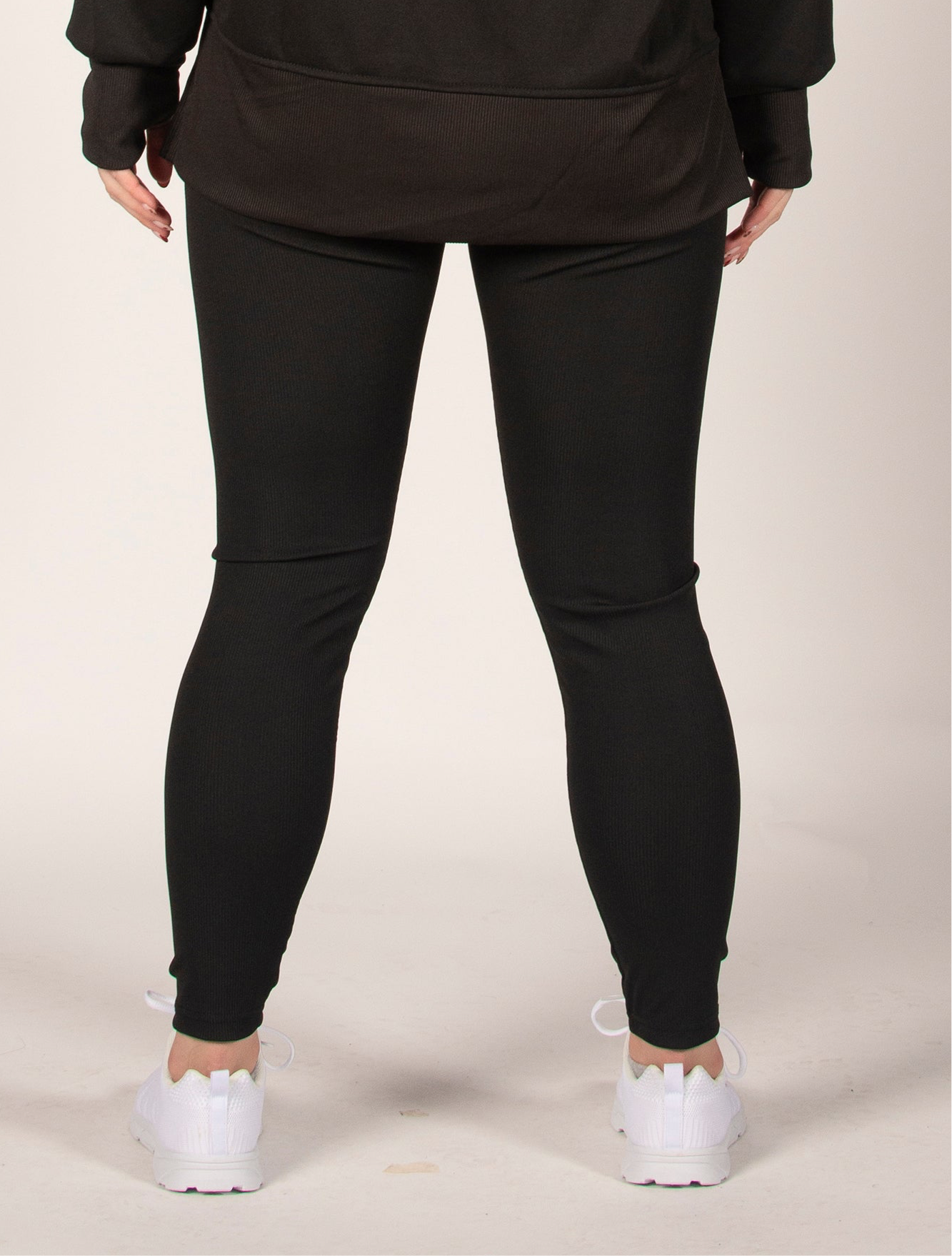 Women's Odyssey Black Ribbed Leggings