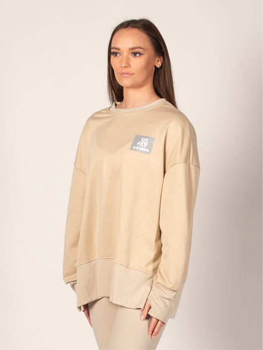 Women's Odyssey Beige Oversized Jumper