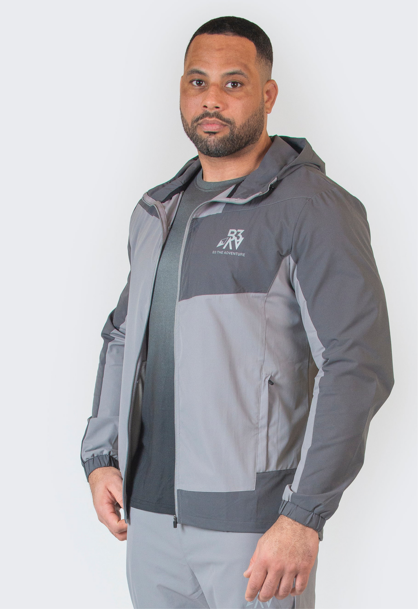 Men’s Pioneer.1 Tracksuit Jacket- Light Grey/Dark Grey