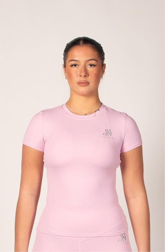 Women's Journey Pink Gym Yoga Short Sleeve Top