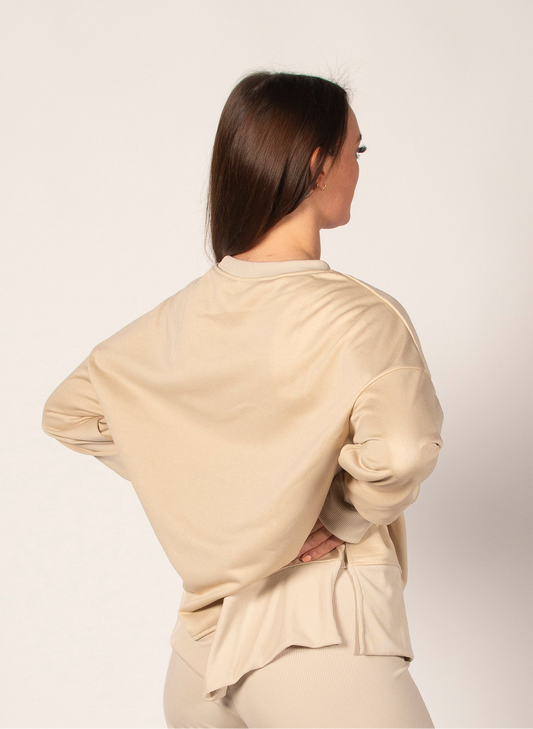 Women's Odyssey Beige Oversized Jumper