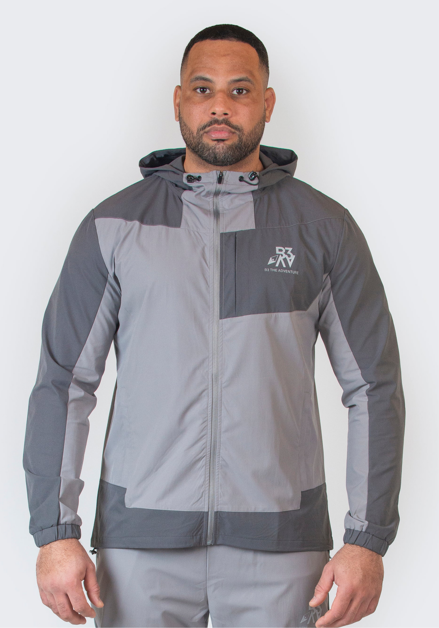 Men’s Pioneer.1 Tracksuit Jacket- Light Grey/Dark Grey