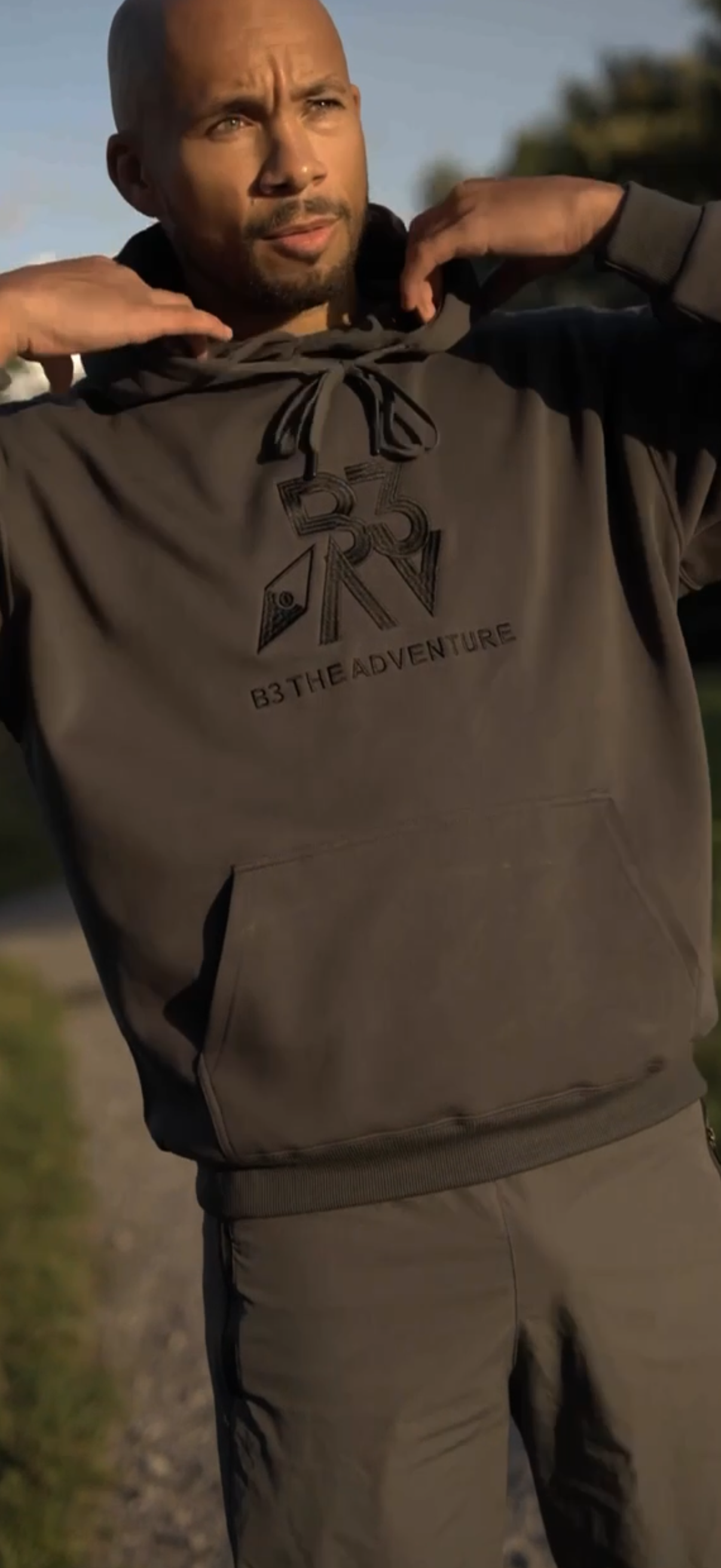 Mens Altitude Hoodie. Grey - Black Logo