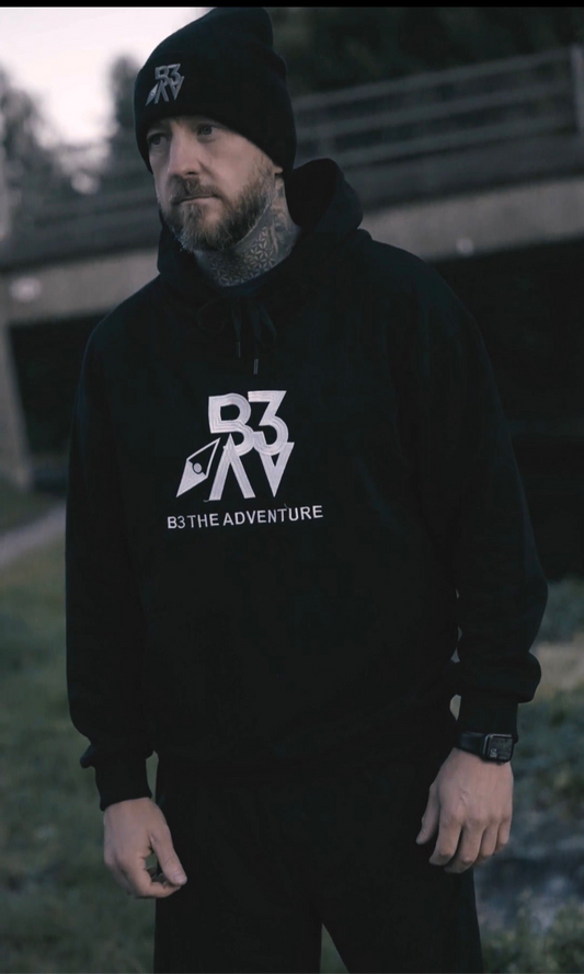 Unisex Beanie Hat - Black - Grey Logo