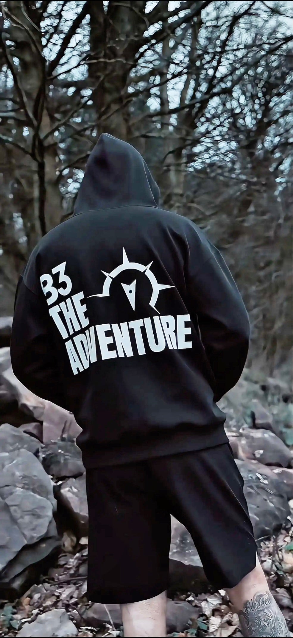 Men's AW25 Hoodie Black White Logo | B3 – B3 The Adventure