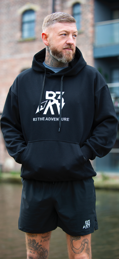 Men's Altitude Hoodie. Black - White Logo