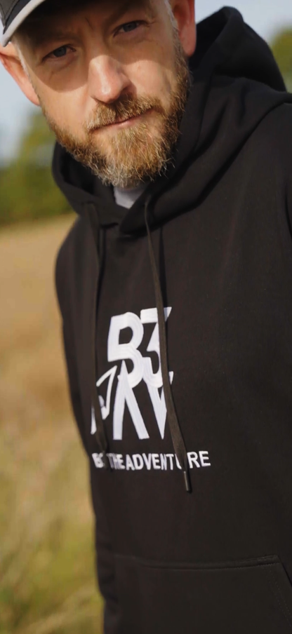 Mens Altitude Hoodie. Black - White Logo