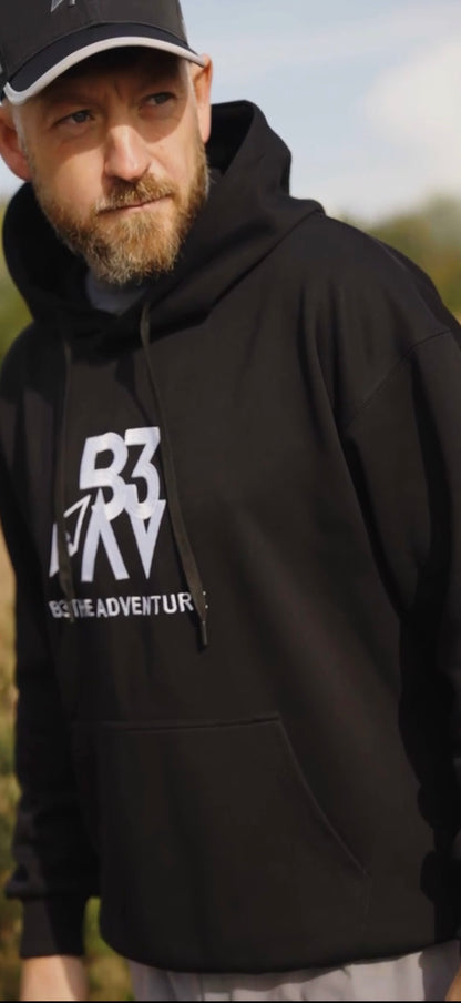 Mens Altitude Hoodie. Black - White Logo