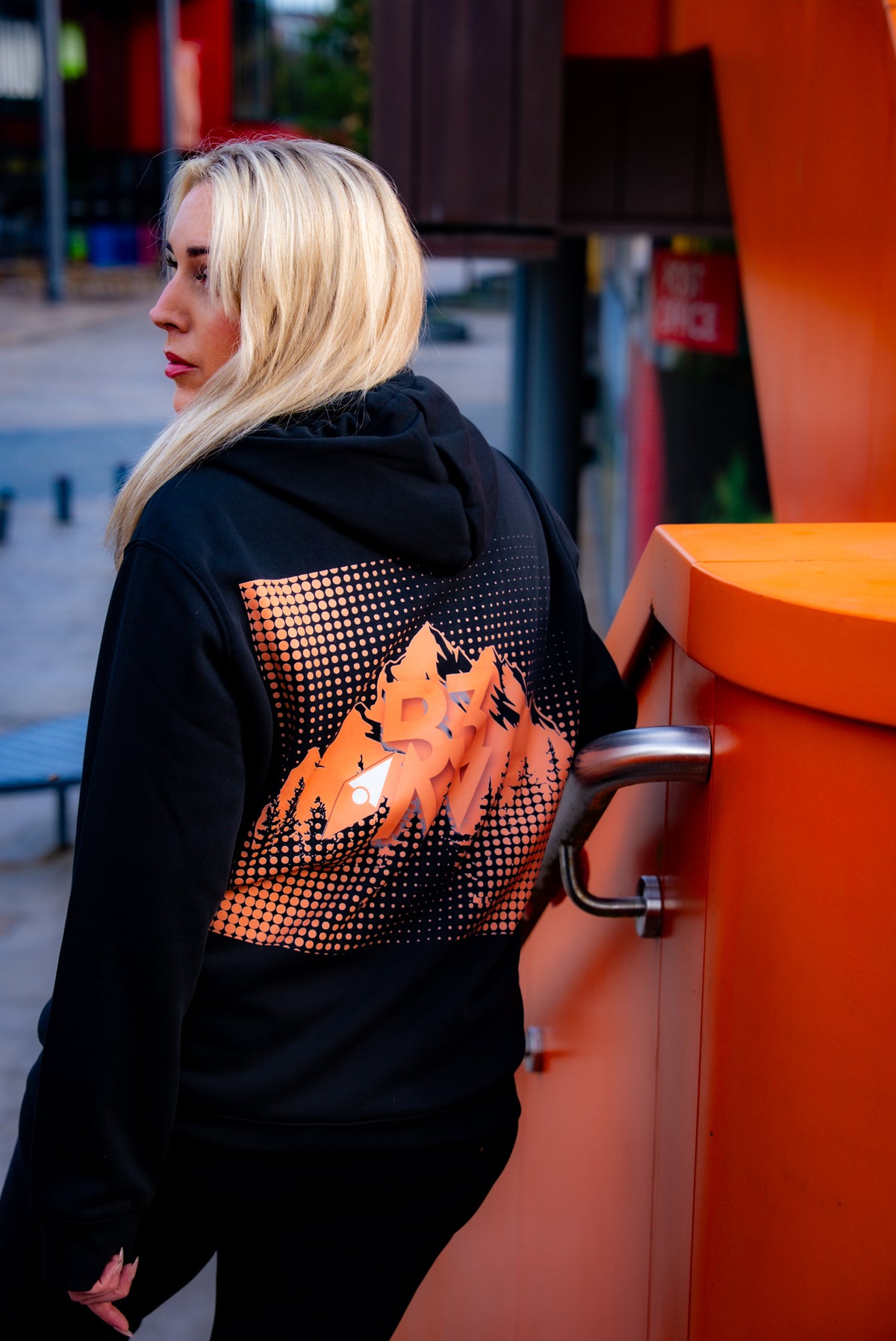 Women's UNBOUND // ROGUE BLACK & ORANGE HOODIE