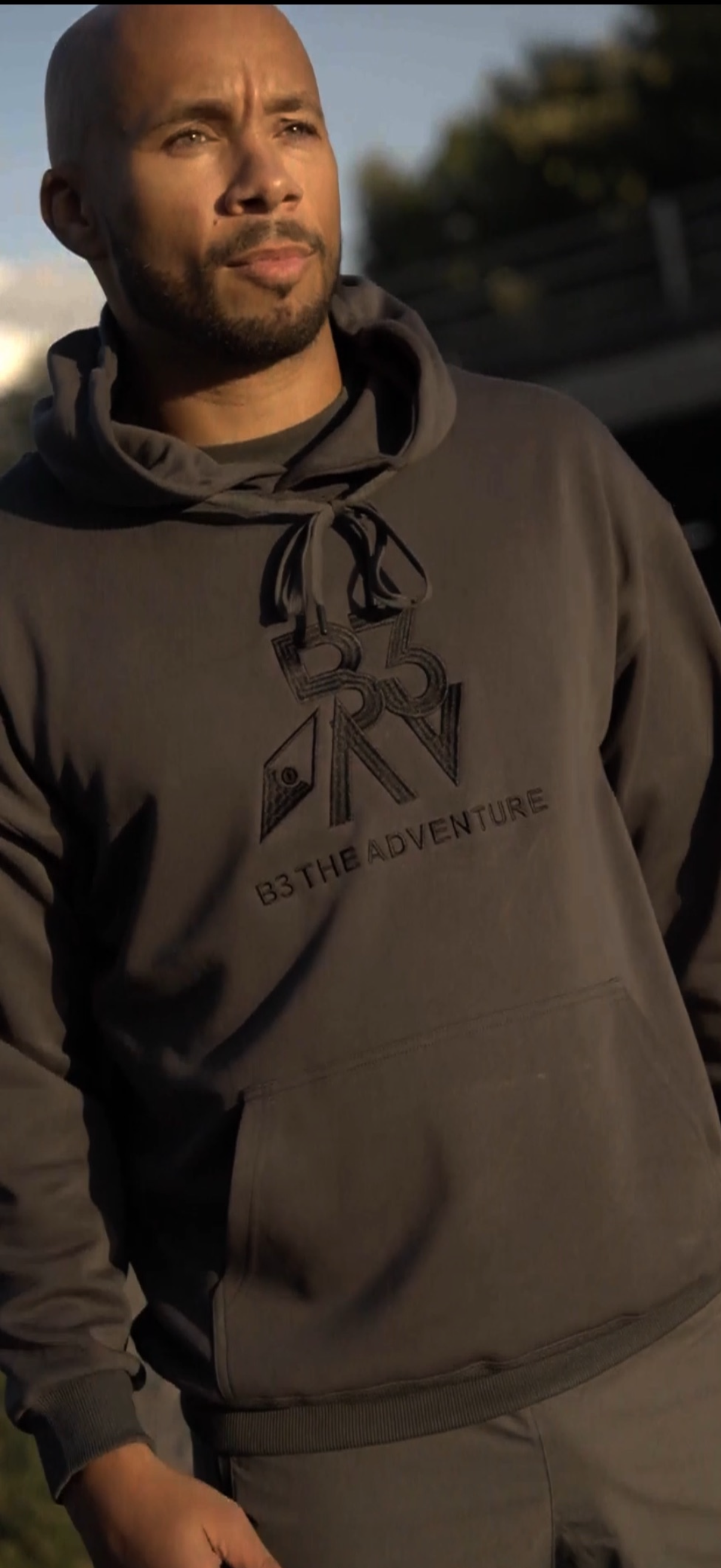 Mens Altitude Hoodie. Grey - Black Logo